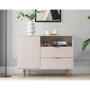 Monica - buffet - beige - 2 tiroirs, 1 porte et 1 niche - 107 cm - Beige