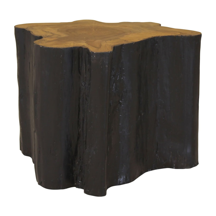 Bout de canapé en bois brûlé 40cm KURO