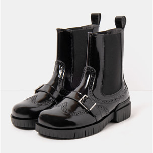 Botines 1848 NAPPA SHINNY BLACK /OXFORD color Black