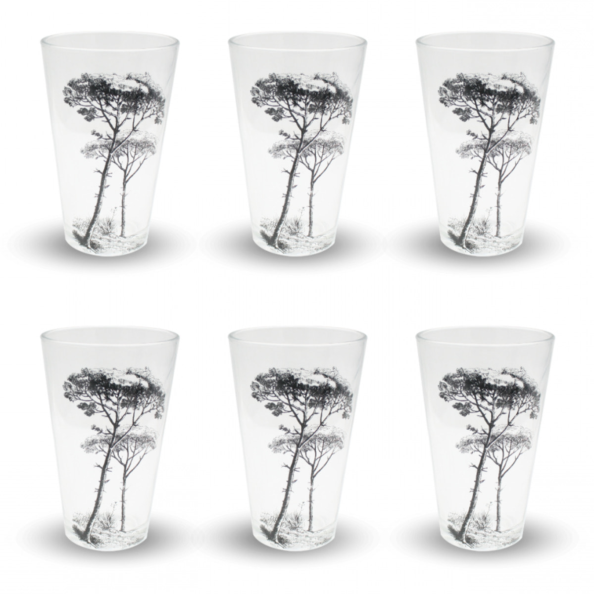 Lot de 6 verres, VILLA LES PINS