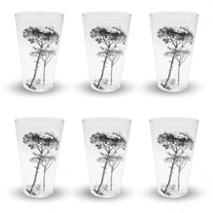 Lot de 6 verres, VILLA LES PINS