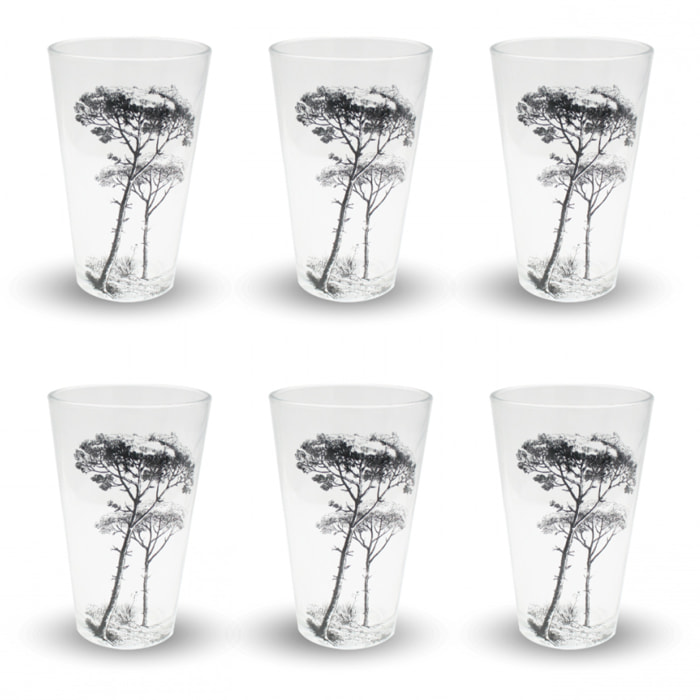 Lot de 6 verres, VILLA LES PINS