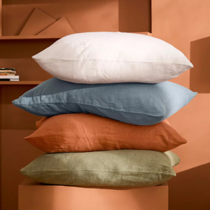 Taie d'oreiller pur lin lavé 165 g/m² uni orange Le lin lave cuivre