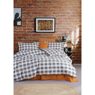 Parure de lit Flanelle de coton imprimé "Cosy vert"