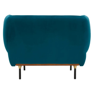 Fauteuil "Isée" - velours - bleu canard