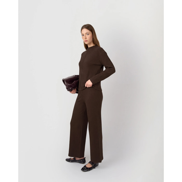 Set jersey pantalón canalé chocolate