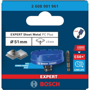 Scie trépan expert carbure précis métal D.51mm - BOSCH - 2608901961