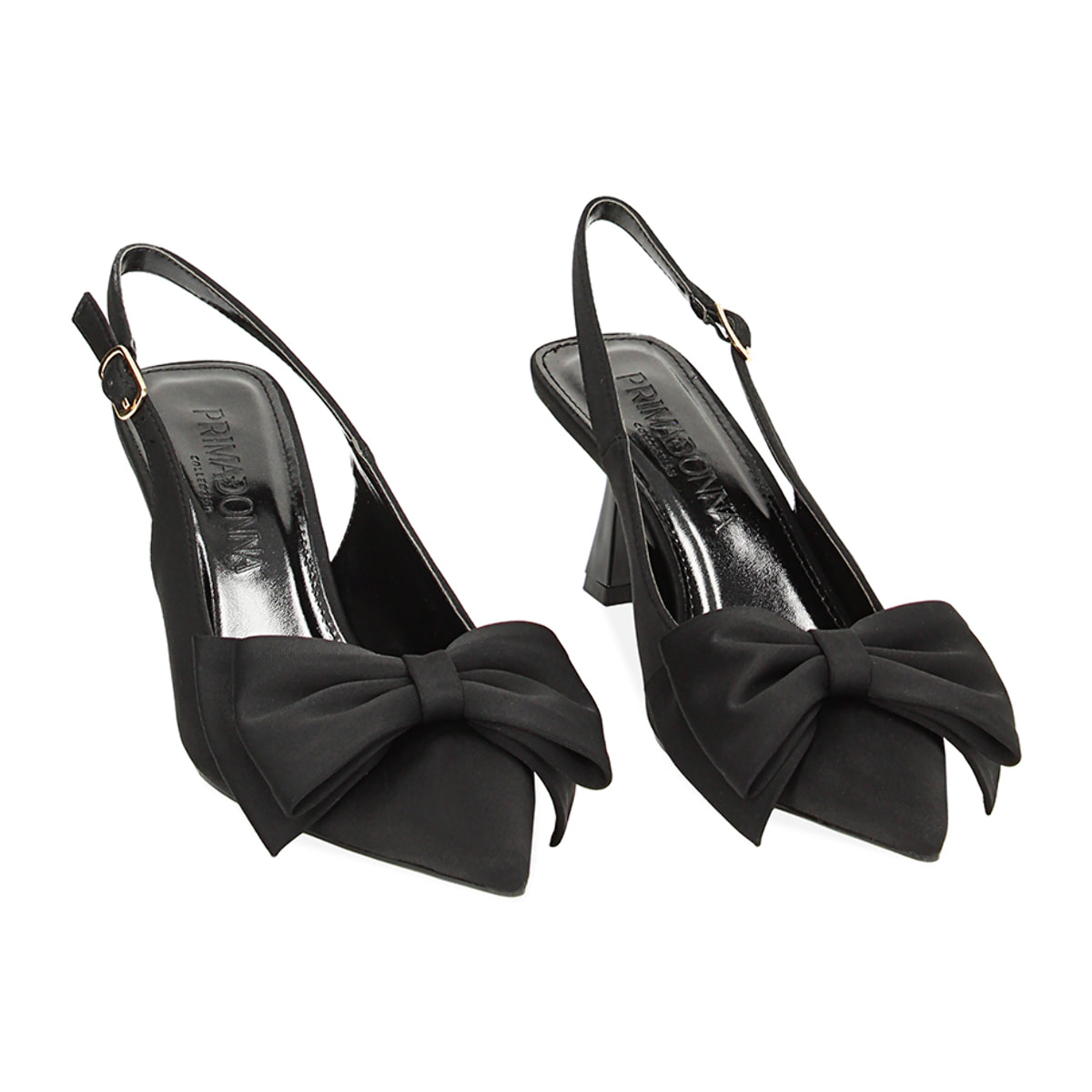 Décolleté slingback nere, tacco 8 cm