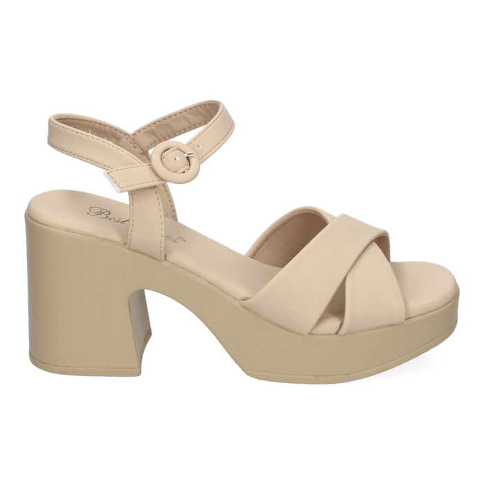 Sandalia de Tacón para Mujer Comodas y Elegantes, Diseño Moderno con Tiras Cruzadas en la Pala