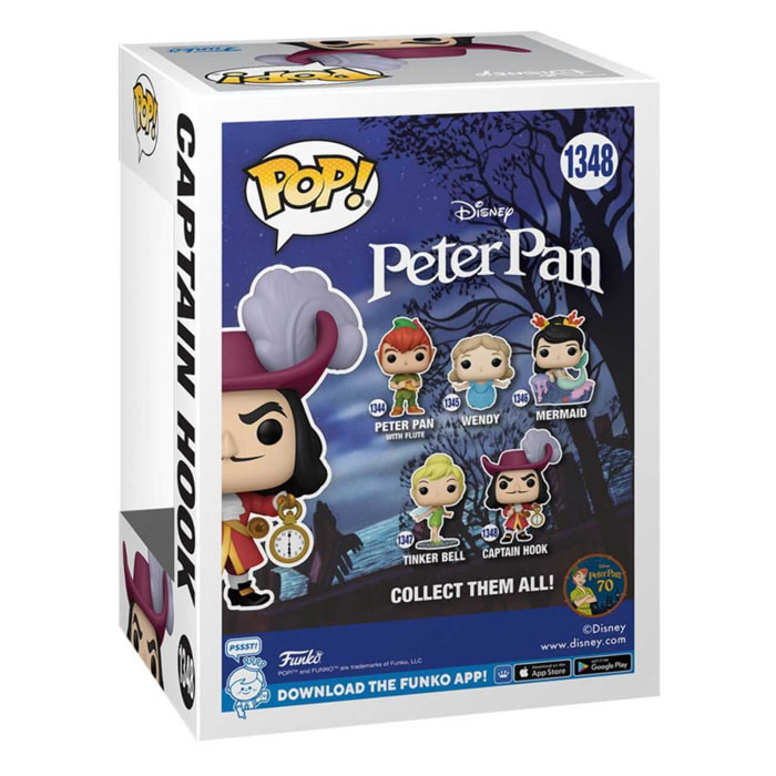 Peter Pan 70° Anniversario Funko Pop! Disney Vinile Figura Capitan Uncino 9 Cm