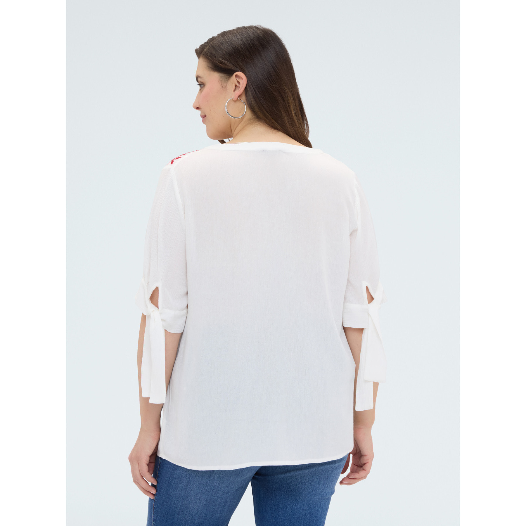 Fiorella Rubino - Blusa con bordados florales - Blanco