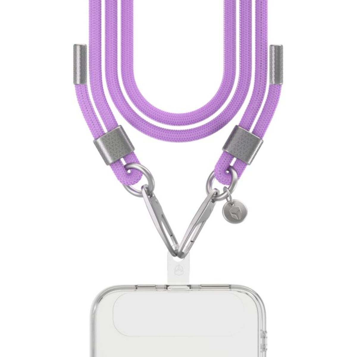 Bandoulière FORCE CASE Cordon violet détails Silver