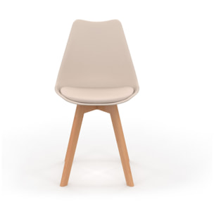 Chaises Nordia pieds bois de hêtre - Mix color - beige, terracotta, gris foncé