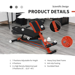 Banco de Pesas Multifuncional Banquillo de Gimnasio Completo Respaldo Inclinable en 3 Posiciones y Altura Ajustable Carga 300 kg 64x146x73,5-85 cm Negro