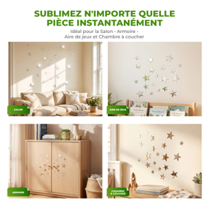 Pack de 20 étoiles en papier adhésifs 3D métal argentés