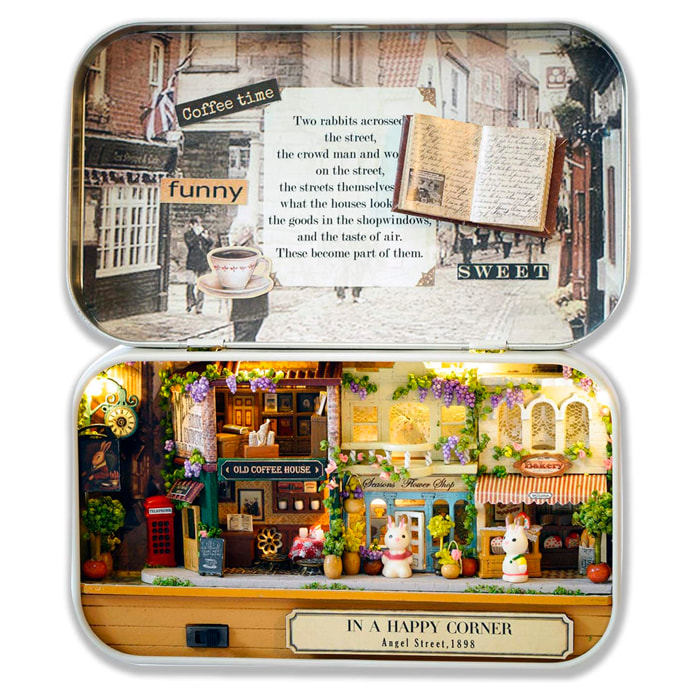 Angolo della felicità. Modello 3D pieghevole, realistico con grande dettaglio e luci LED.