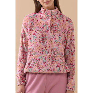 Pigiama donna softy in coral con collo quattro bottoni Noidinotte