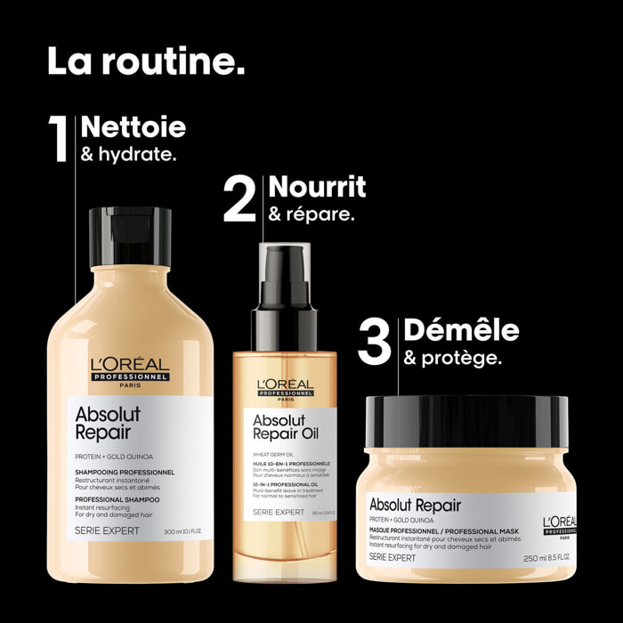 Serie Expert Absolut Repair - Coffret Shampooing 300ml + Masque 250ml + Huile Absolut Repair 90ml
