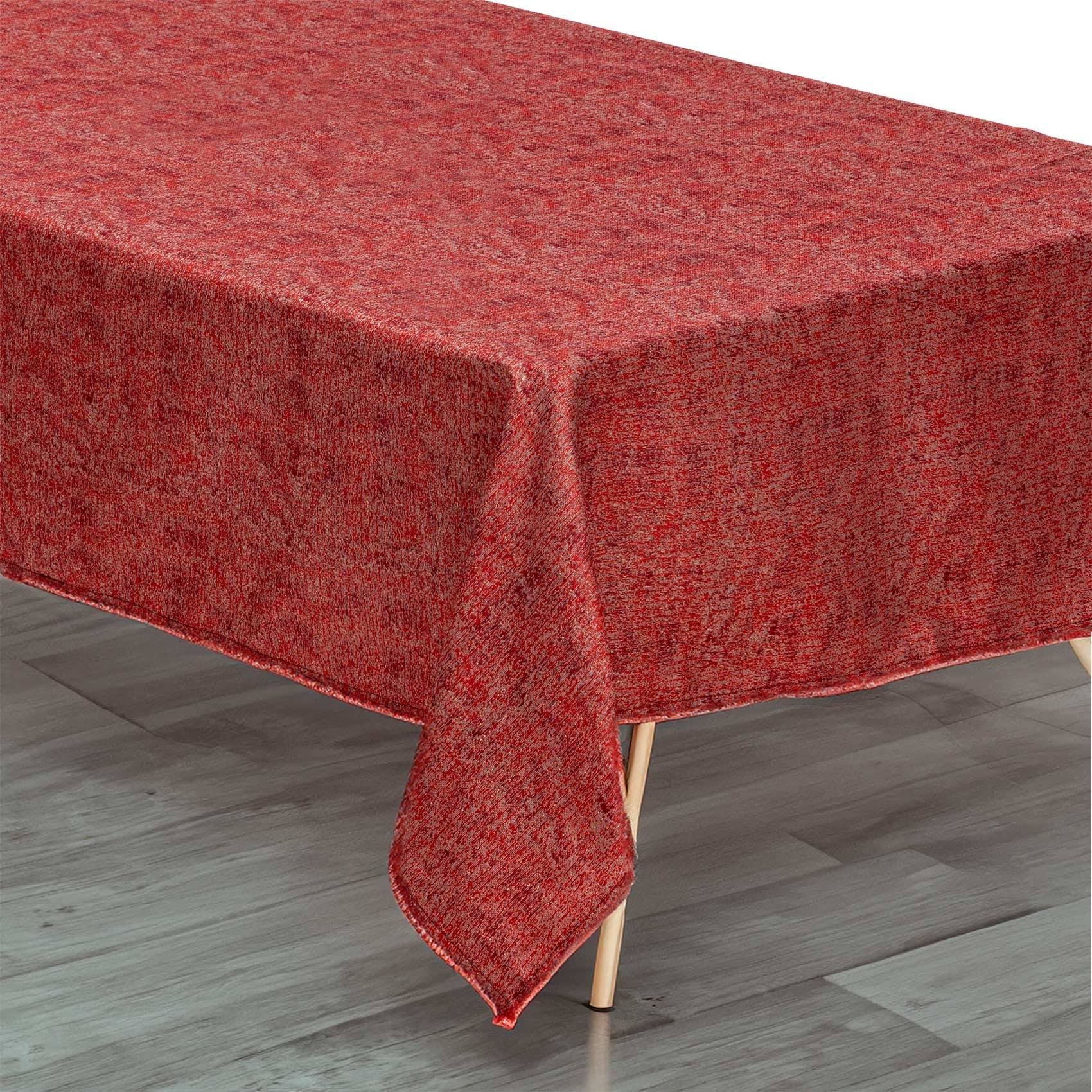 Nappe rouge et or en jacquard - Rouge