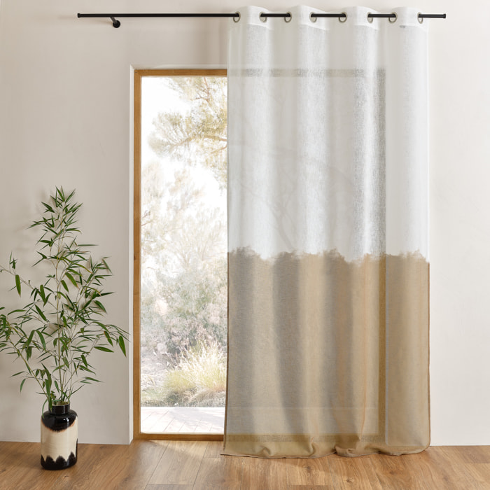 Voilage à oeillets bi-colore - Naturel