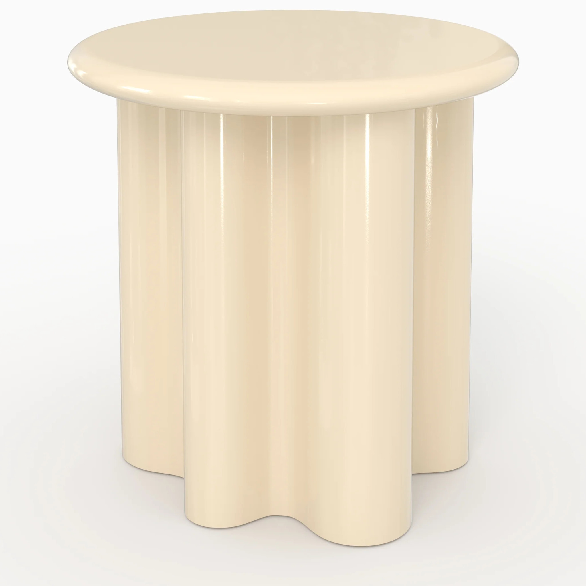 Table d'appoint laquée blanche, D50 cm - Olya