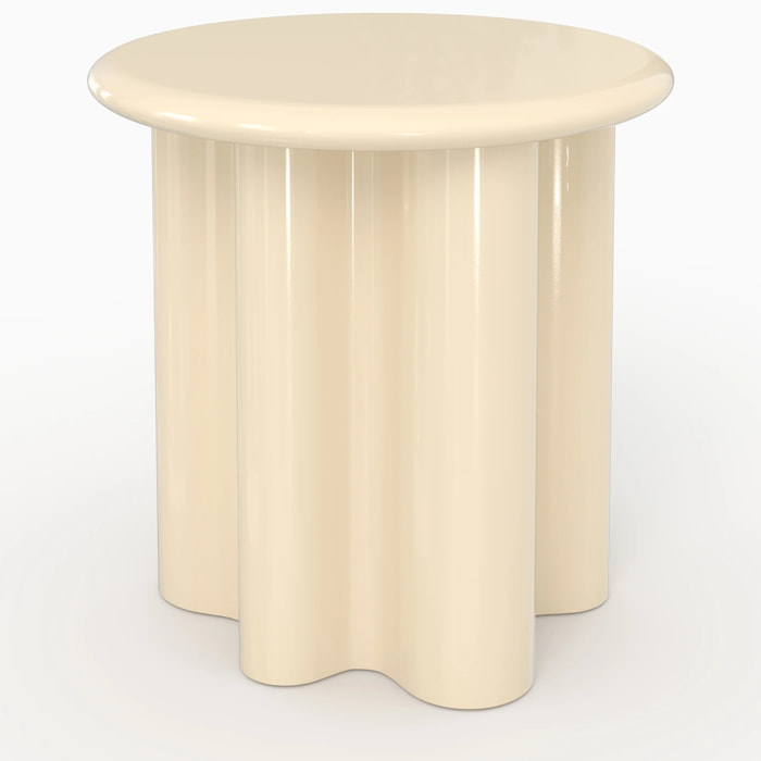 Table d'appoint laquée blanche, D50 cm - Olya