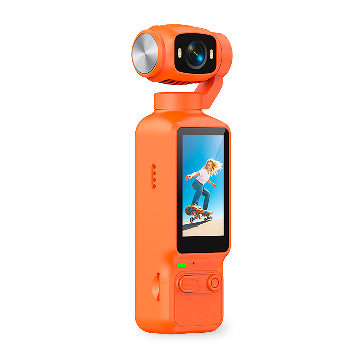 Cámara deportiva LK-032 de 48MPX con giro 180°, pantalla HD 1,97” ideal para fotos y vídeos en FHD, con grabación en ciclo y linterna. Incluye trípode y lanyard de muñeca.