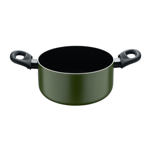 Cacerola con tapa en aluminio prensado, antiadherente, ideal para cocina diaria