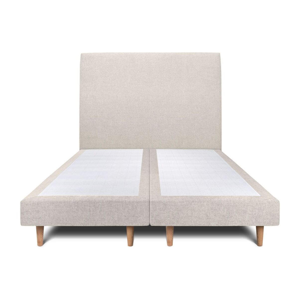 Lit avec tête de lit tapissée tissu et sommier tapissier ep14