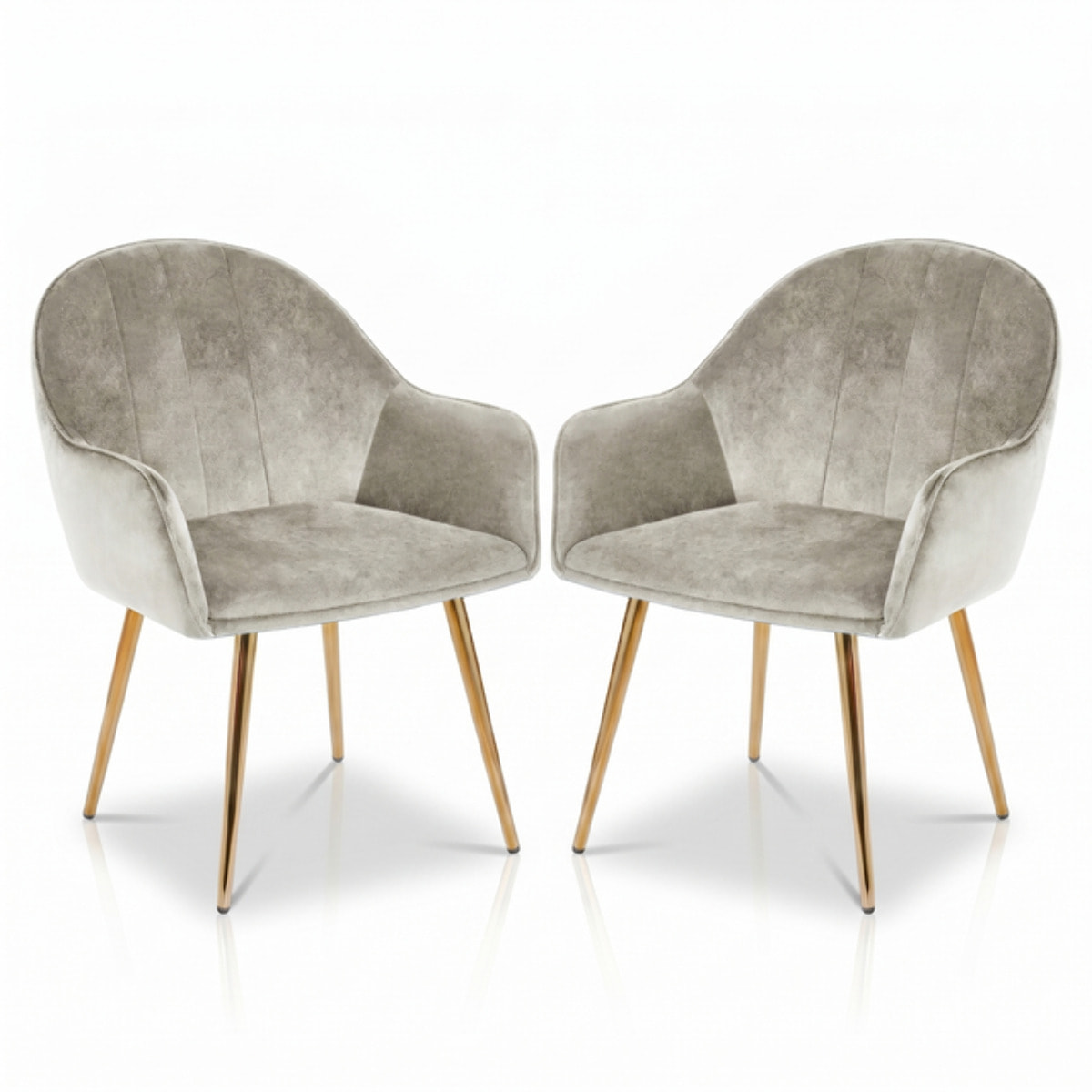 Set 2 poltrone in velluto con gambe oro, sedie imbottite design elegante e moderno, struttura in legno con schienale e seduta confortevoli, rivestimento effetto velluto morbido, ideali per soggiorno camera e ufficio, stile raffinato