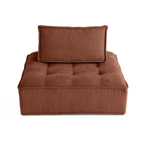 Marisol - module d'assise - velours texturé - Terracotta