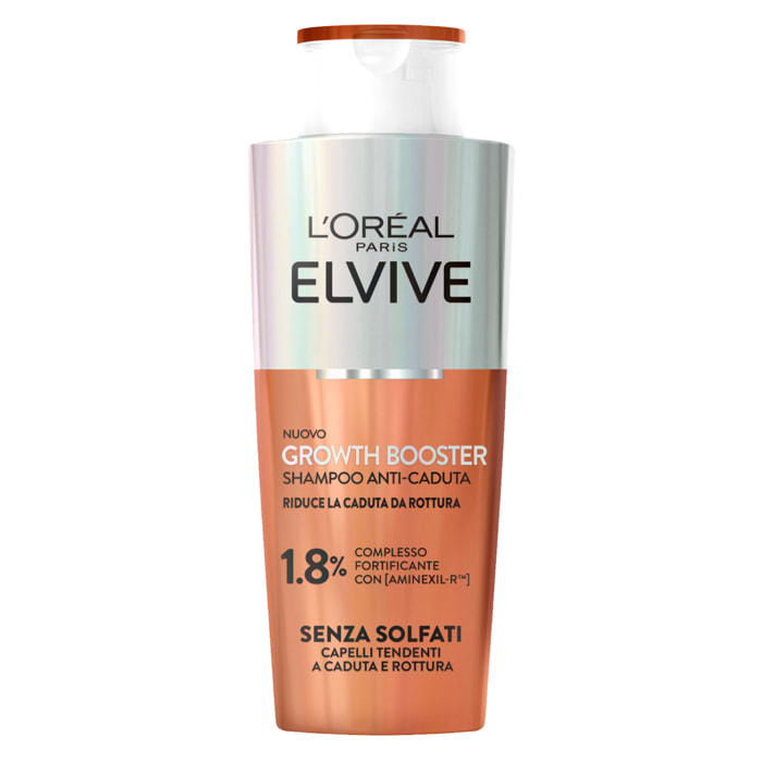 Shampoo Anticaduta Rinforzante Elvive Growth Booster Formula con Aminexil-R e Senza Solfati - Flacone da 200ml