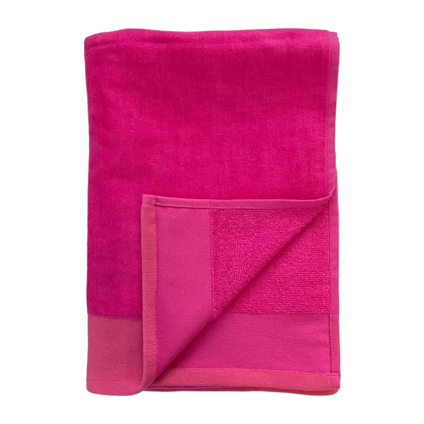 Serviette de bain éponge velours unie Shady Fuchsia 90x160 370g/m²