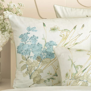 Taie d'oreiller pur coton lavé imprimé beige Caprices parchemin