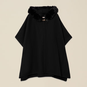 Oltre - Maxi poncho con cappuccio - Nero