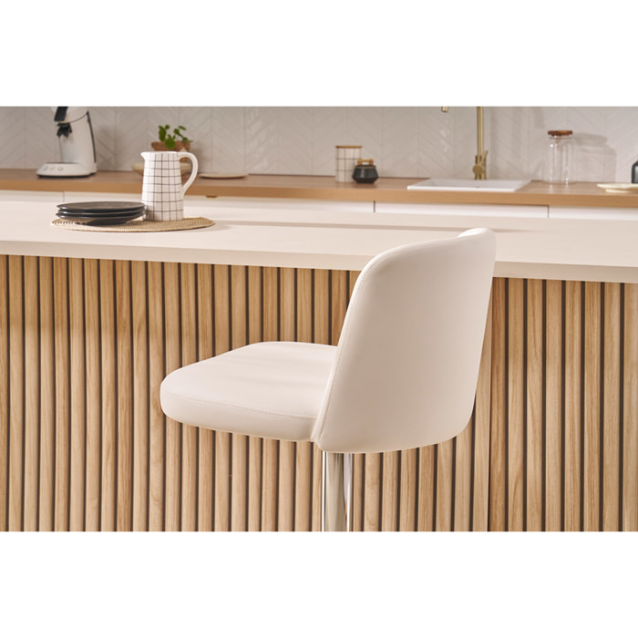 Tabourets de bar design réglables blancs (lot de 2) MONTI