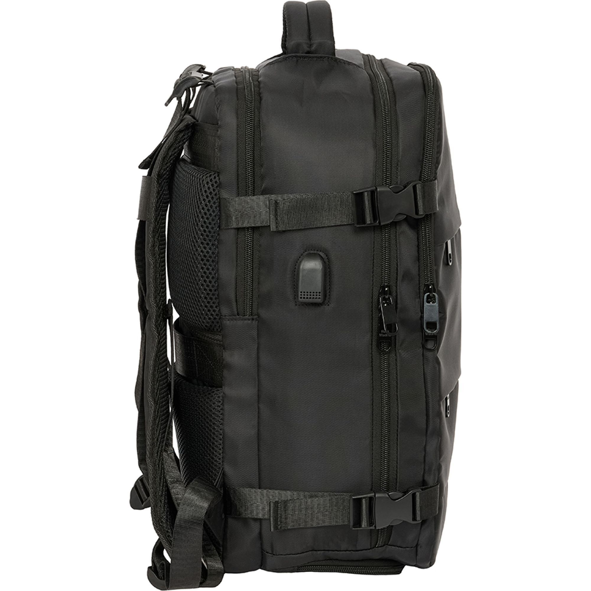 Mochila viaje cabina portatil 15,6 real madrid negra