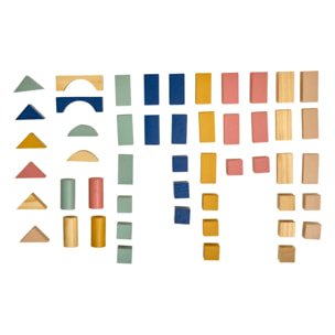Jeu de 50 cubes de construction bois