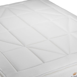 Ensemble George V + Sommier Tapissier multi-lattes cm d'épaisseur - Matelas à Ressorts ensachés et mémoire de forme de 28cm d'épaisseur