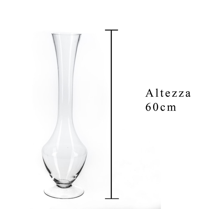 Vaso In Vetro. Altezza 60 Cm - Pezzi 1 - 17,5X60X17,5cm - Colore: Incolore - Bianchi Dino - Vasi E Cont. Vetro, Alzate