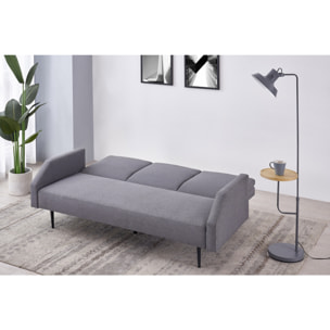 Canapé convertible 3 places tissu gris CHESTER