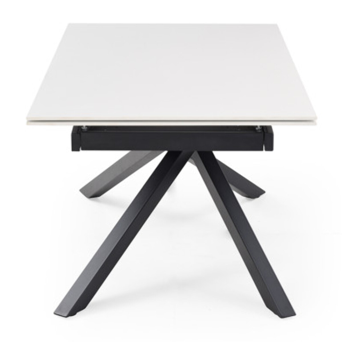 Table extensible céramique blanche 180/260 cm - 8 piètements - UNIK