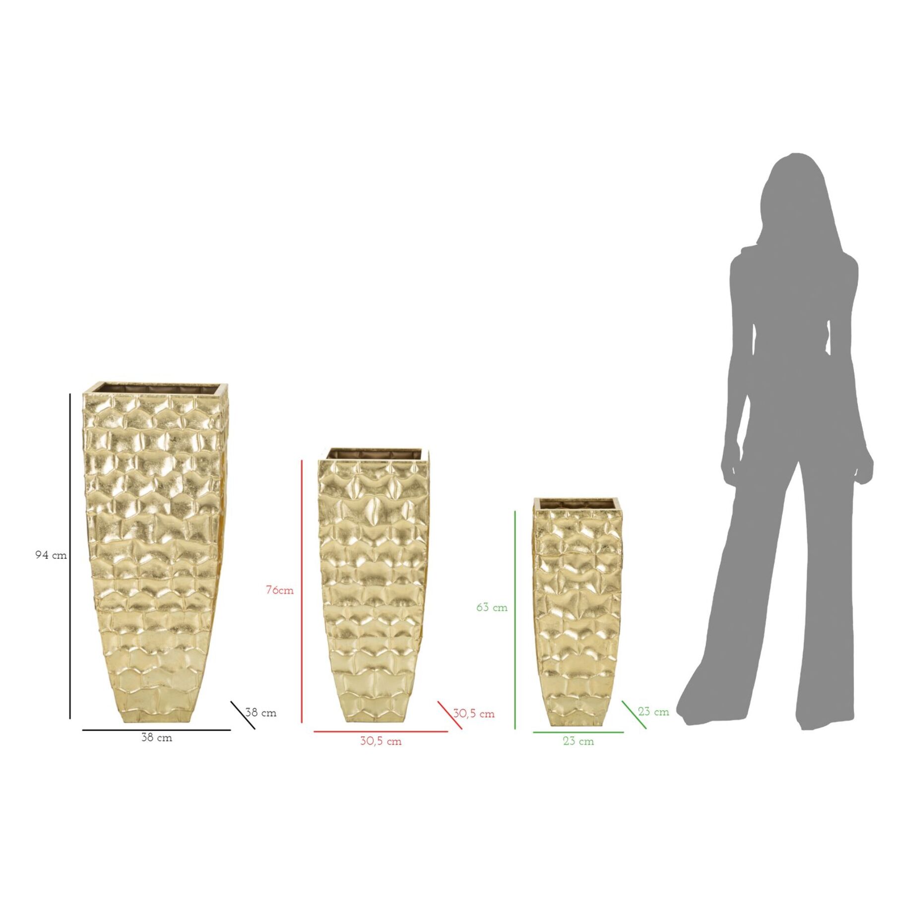 P/VASI GLODY TRIS CM 38X38X94-30,5X30,5X76-
23x23x63