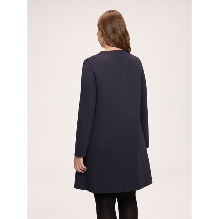 Fiorella Rubino - Vestito corto a linea A con ricamo floreale - Blu