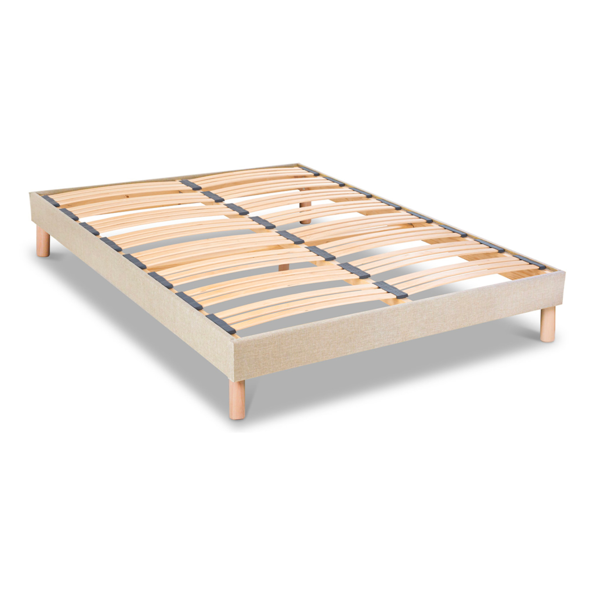 Ensemble Matelas Sérénade & Sommier Lino, 26 cm, Ressorts Ensachés Latex, Technologie Tri-Lattes, Soutien Ferme