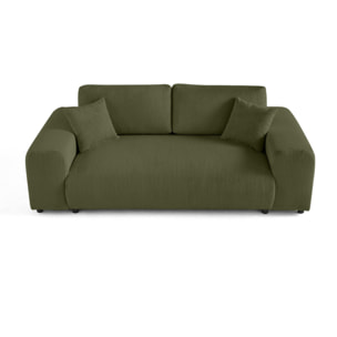 Garance - canapé droit 3 places - en velours côtelé - Vert