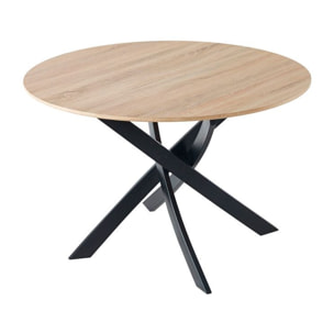 Mesa de comedor circular Zen 100 Roble salvaje - Negro