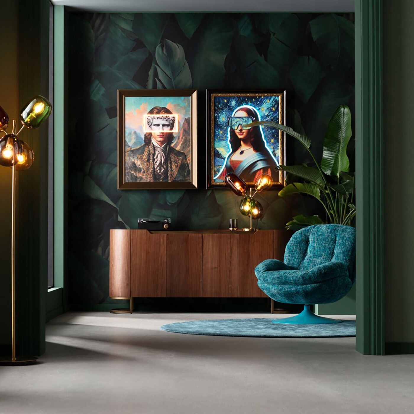 Fauteuil pivotant Cosy bleu Kare Design