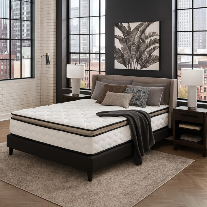 Matelas Sultan | 100% Mémoire de forme | Surmatelas intégré | 22 cm | Technologie PRO-SUIT® pour soutien progressif