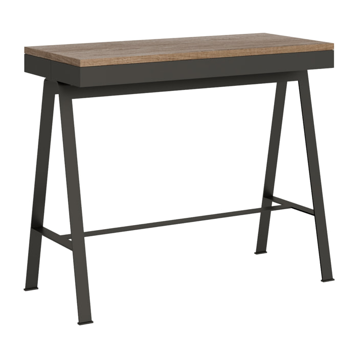 Console extensible 90x40/300 cm Banco Evolution Chêne Nature cadre Anthracite